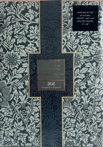 William Morris Bird & Anemone Paisley Duvet Cover Set 100% Cotton King Sea Blue - Picture 1 of 8