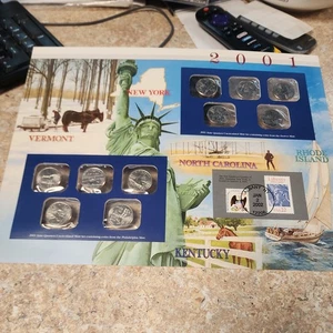 2001 P/D Uncirculated Mint Set Postal Commemorative Society Coin & Stamps - Picture 1 of 6