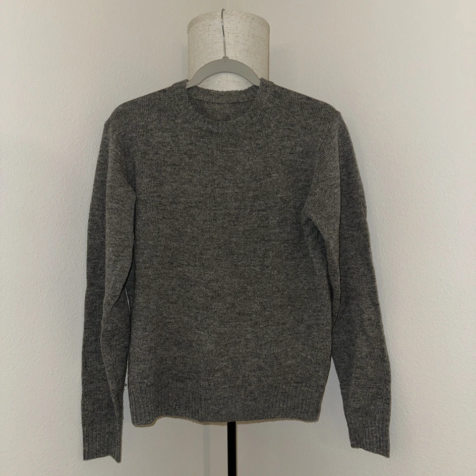 Suéter MUJI Para Hombres 100% Lana Lavable Calibre Medio Cuello Redondo Gris Talla S Foto 1 de 4