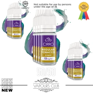 Cirro E-Liquid Regular Tobacco | 4 For £12.95 OR 10 For £29.99 | 10ml Eliquids - Picture 1 of 2