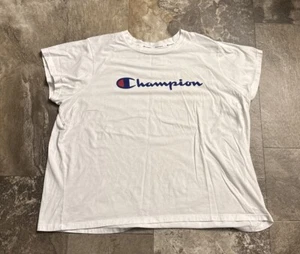 Champion T Shirt Sz 4X white Logo spell-out 1708 - Picture 1 of 4