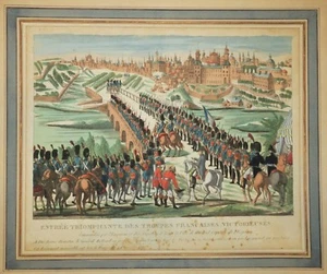 NAPOLEON - MADRID - "ENTREE TRIOMPHANTE DES TROUPES FRANCAISES" Gravure 19è - Picture 1 of 4