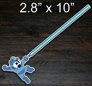 Megaman long Blaster Car Window Sticker Vinyl Decal Bumper Sticker - Picture 1 of 1