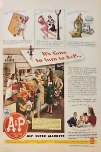 Anuncio vintage A&P Super Market 1944 cuando tu familia anhela pastel - Imagen 1 de 1