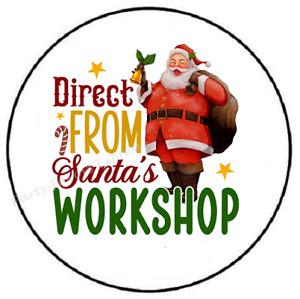 DIRECT FROM SANTA'S WORKSHOP ENVELOPE SEALS LABELS STICKERS PARTY FAVORS