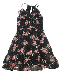 Almost Famous Black Polka Dot Flower Pattern NWT - Picture 1 of 5