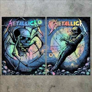 Metallica Rainbow Foil Poster Set 2023 Montreal Quebec Signed & Numbered #/25 - Picture 1 of 3