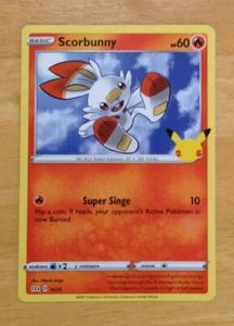 Tarjetas Pokémon McDonald's 2021 25 aniversario 16/25 tarjeta base SCORBUNNY - Imagen 1 de 2