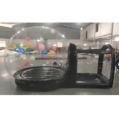 Casa de burbujas inflable negra de 10 pies con base de salto globos castillo para fiesta niños Foto 1 de 4