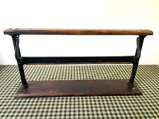 Antique Paper Roll Cutter, 20" Cast Iron Wood Top/Dowel, Vintage General Store 