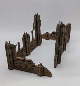 Ruinas góticas Grimdark en color bronce juegos de guerra de mesa RPG paisaje terreno 28 mm - Imagen 1 de 7