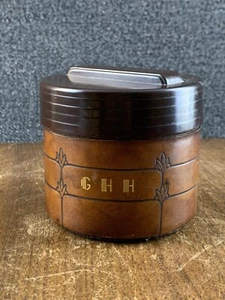"Humididor de tabaco para baquelita y cuero marrón Art Deco - 4" - Imagen 1 de 7