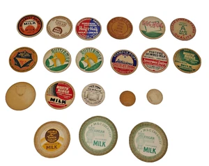 Vintage Dairy Milk Bottle Cardboard Tops Lids Labels Lot - Picture 1 of 14