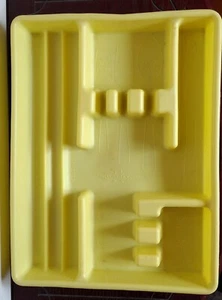 Plas-Tex Silverware Drawer Organizer Yellow 50s Flatware Tray MCM USA - Picture 1 of 8