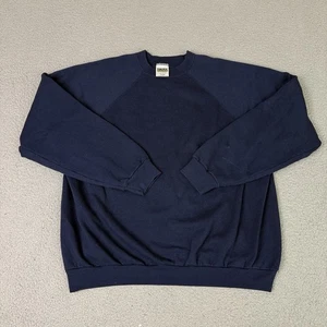 Vintage Tultex Sweatshirt Adult XL Blue Blank Crewneck Pullover 90s Essential - Picture 1 of 9