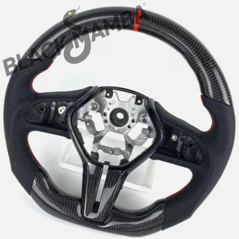 Steering Wheel Red Ring Carbon Fibre Replace For Infiniti Q50 Q60 QX50 2016-2024 Foto 1 de 4