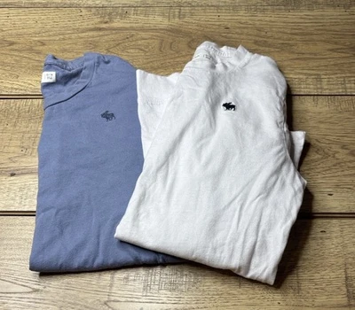 Paquete de camisetas de manga larga para niños Abercrombie juveniles en azul y blanco talla 13/14 Foto 1 de 4
