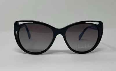 Nicole Miller 黑色/蓝色 Taylor Co1 猫眼太阳镜,灰色镜片。 57-17-135 — 第 1/3 张图片