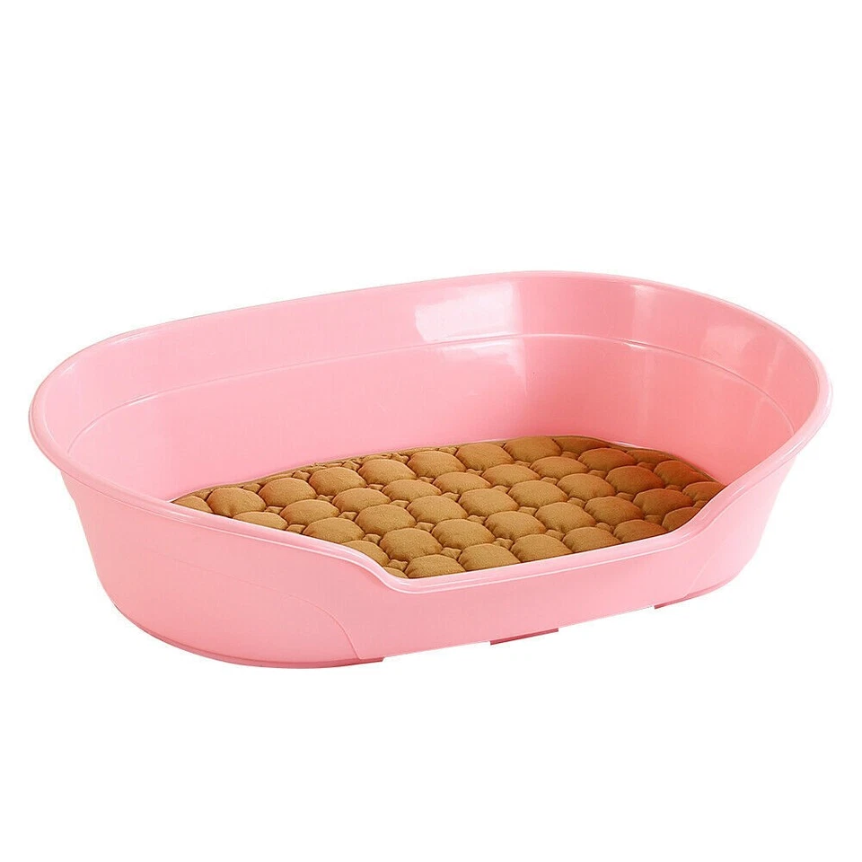 YES4PETS Pet Bed Small Plastic Dog Bedding Sleeping Resting Washable Basket Pink - image 1 of 4