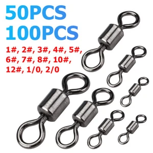 LOT Fishing Ball Rolling Barrel Swivels Snaps High Strength Heavy Duty 31-165lb - Picture 1 of 28