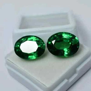 Natural Colombian Emerald Pair 19.60 Ct Loose Gemstone EGL CERTIFIED Oval Cut - Picture 1 of 6