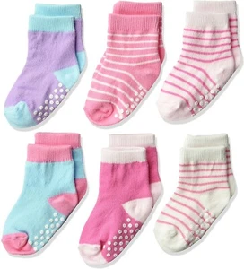 Jefferies Socks Kids' 247978 Crew Socks 6 Pair Pack Size Size Toddler 9Shoe 3-7 - Picture 1 of 2