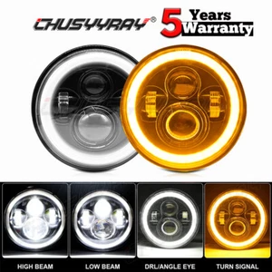 For 2008-2016 Jeep Patriot 7" inch Round LED Headlights DRL Projector light - Foto 1 di 24
