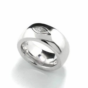 Solitär-Ring 750-Weißgold Diamanten Juwelier Hofacker massiv 21,8 Gramm Bandring - Bild 1 von 5