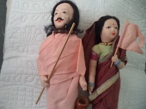 Preloved Set of Vintage Sadhu and Janabai hand crafted dolls - Picture 1 of 7