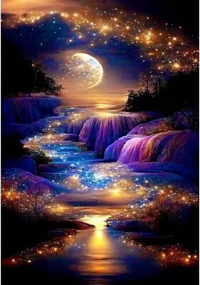 Diamond Painting Kits for Adults, Moon Full Drill Round Diamond Art Diamond Dots - image 1 of 4