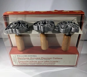 NIB Williams Sonoma Heirloom Autumn Piecrust Cutters Set Turkey Pumpkin Leaf