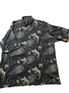 Reel Legends Performance Fish Floral Print Allover Button Up Fishing Shirt Large - Picture 1 of 7