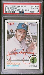 2022 Topps Heritage RICK MONDAY Real One AUTO Cubs Autograph RED INK SSP #41/73