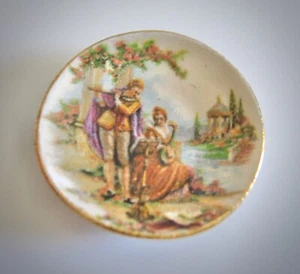 dollhouse doll house miniature VINTAGE VICTORIAN PEOPLE PLATE DISH PICTURE #3 - Picture 1 of 1