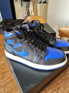 Air Jordan 1 Mid Black Hyper Royal White, UK 8, Good Condition - Picture 1 of 5
