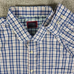 Untuckit Nylon Stretch Slim Fit Plaid Long Sleeve Button Up Mens Size 2XL Macul - Picture 1 of 10