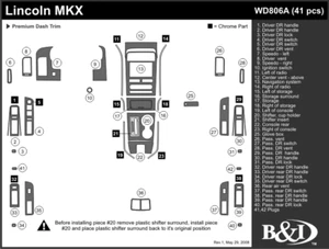 LINCOLN MKX 2007 2008 DASH TRIM KIT a - Picture 1 of 1