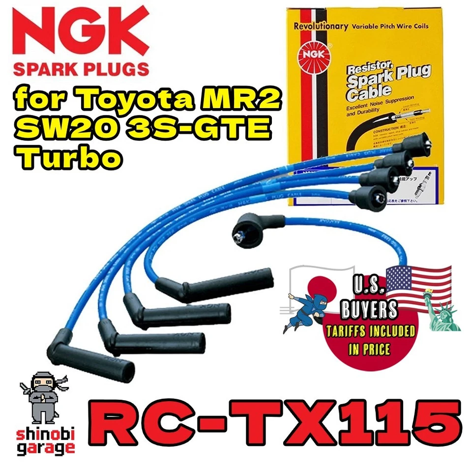 Cables de bujía NGK RC-TX115 para Toyota MR2 SW20 3S-GTE Turbo 1993-1999 2000cc Foto 1 de 1