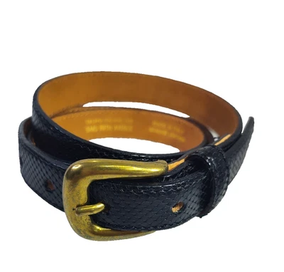 SAKS FIFTH AVENUE Gruppo Italiano 女式 34 L 码皮带黑色真皮意大利 — 第 1/4 张图片