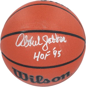 Kareem Abdul-Jabbar Lakers Signed Wilson Authentic Indoor/Outdoor Ball w/Insc - Picture 1 of 3