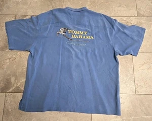 Tommy Bahama Shirt Mens 2XL Blue Short Sleeve Sunday Cruiser Embroidery Beach - Bild 1 von 4
