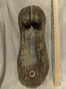 Large Fertility Sculpture of Breasts & Belly — Authentic Carved African Wood Art - Picture 1 of 6