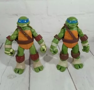 2x Danneggiato* 2012 Viacom Leonardo 4,5" Action Figure Teenage Mutant Ninja Turtles - Foto 1 di 12