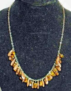Talbots Brown Beads Gold Tone Chain Necklace NWT - Imagen 1 de 2