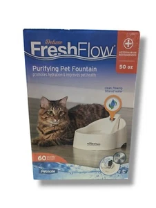 Petmate Large Cat Dog Pet Fountain with Purifying Water Deluxe Fresh Flow White - Picture 1 of 7
