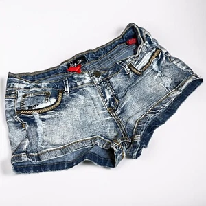 Pantalones Cortos Eighty Eight Y2K Lowrise Denim Distressed Slouch Baddie Angel Bratz Talla 15 - Imagen 1 de 13