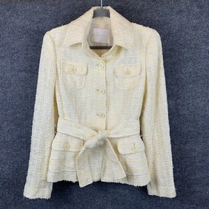 Monique Lhuillier Boucle Jacket 10 Light Academia Silk Wool Quiet Luxury MadeUSA - Bild 1 von 17