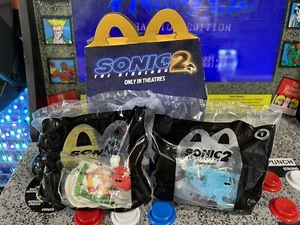 McDonald's Sonic 2 Happy Meal Toys Sonic the Hedgehog & Knuckles with Box - Picture 1 of 6