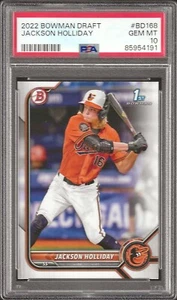 2022 Bowman Draft #BD-168 Jackson Holliday -1st Bowman - PSA 10 Gem MT - Orioles - Picture 1 of 2