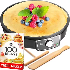 Nonstick 12 inch Electric Crepe Maker Machine Roti Tortilla Pancake Griddle Pan - Picture 1 of 8